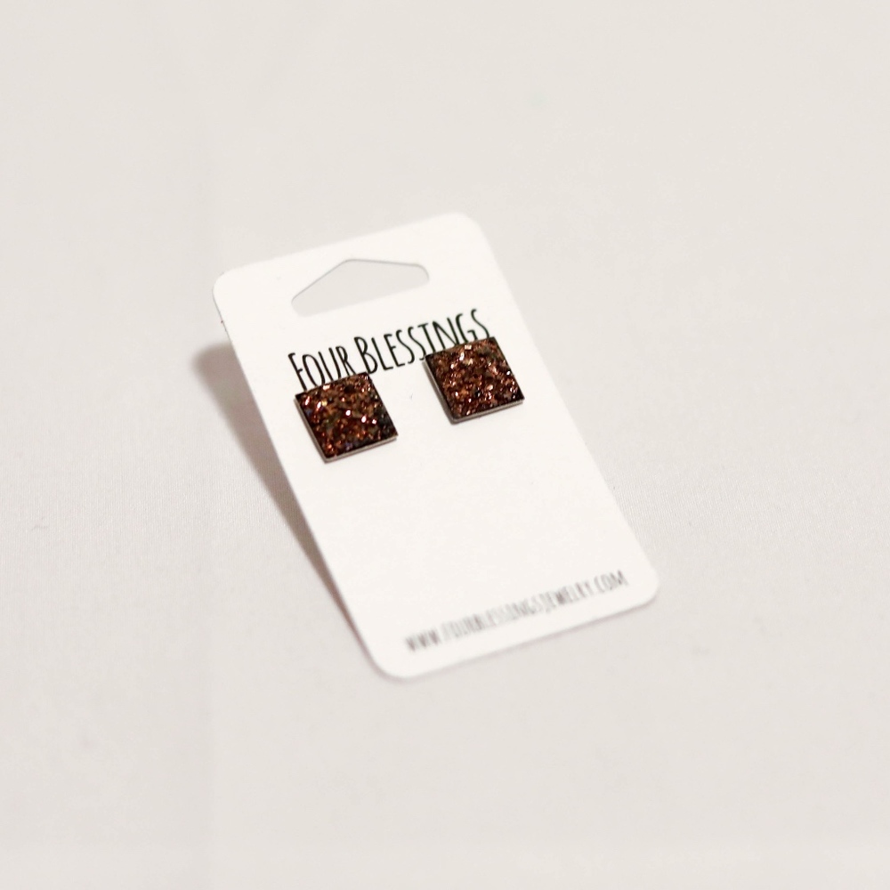 Glitter Stud Earrings